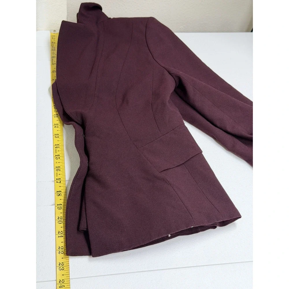 White House Black Market Blazer Womens 2P Burgundy Stretch Office Career Work